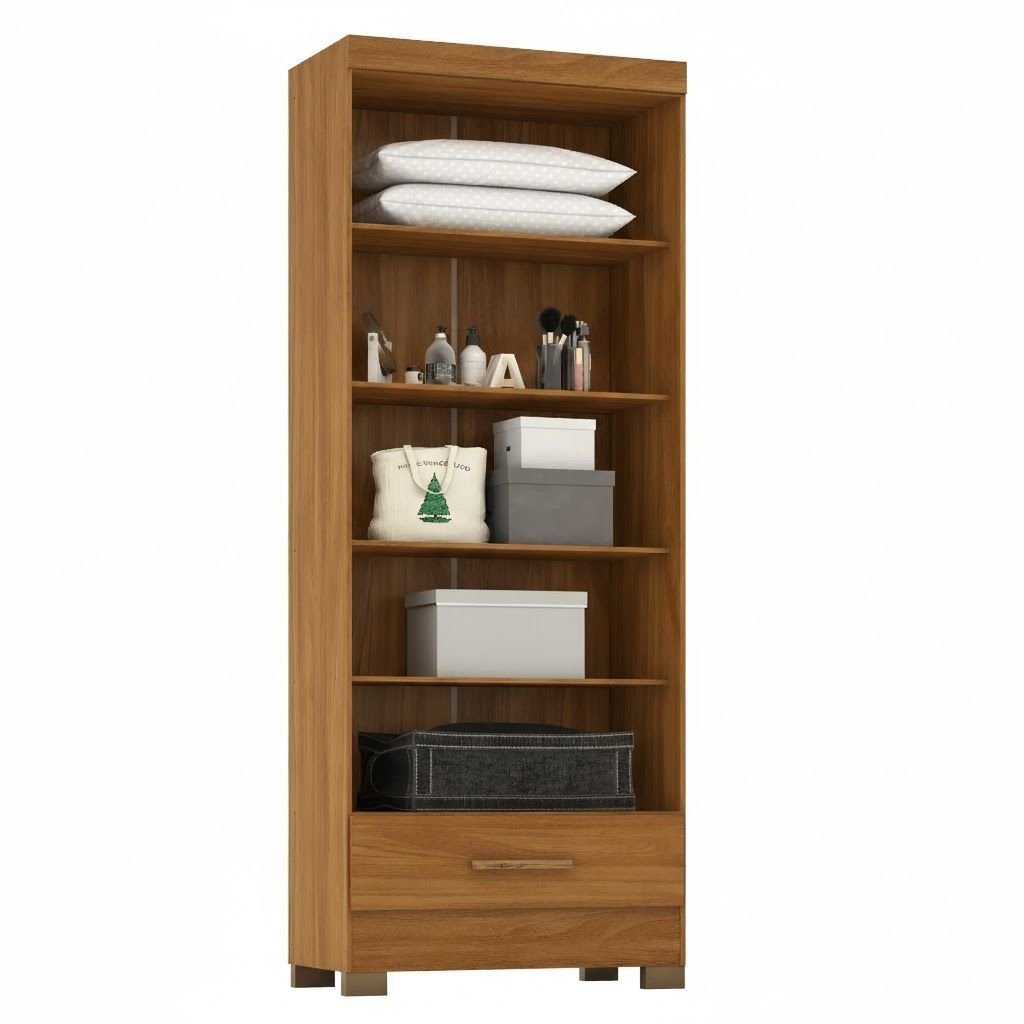 Módulo Closet 1 Gaveta Smart Versatile Espresso Móveis Bege/Cinamomo