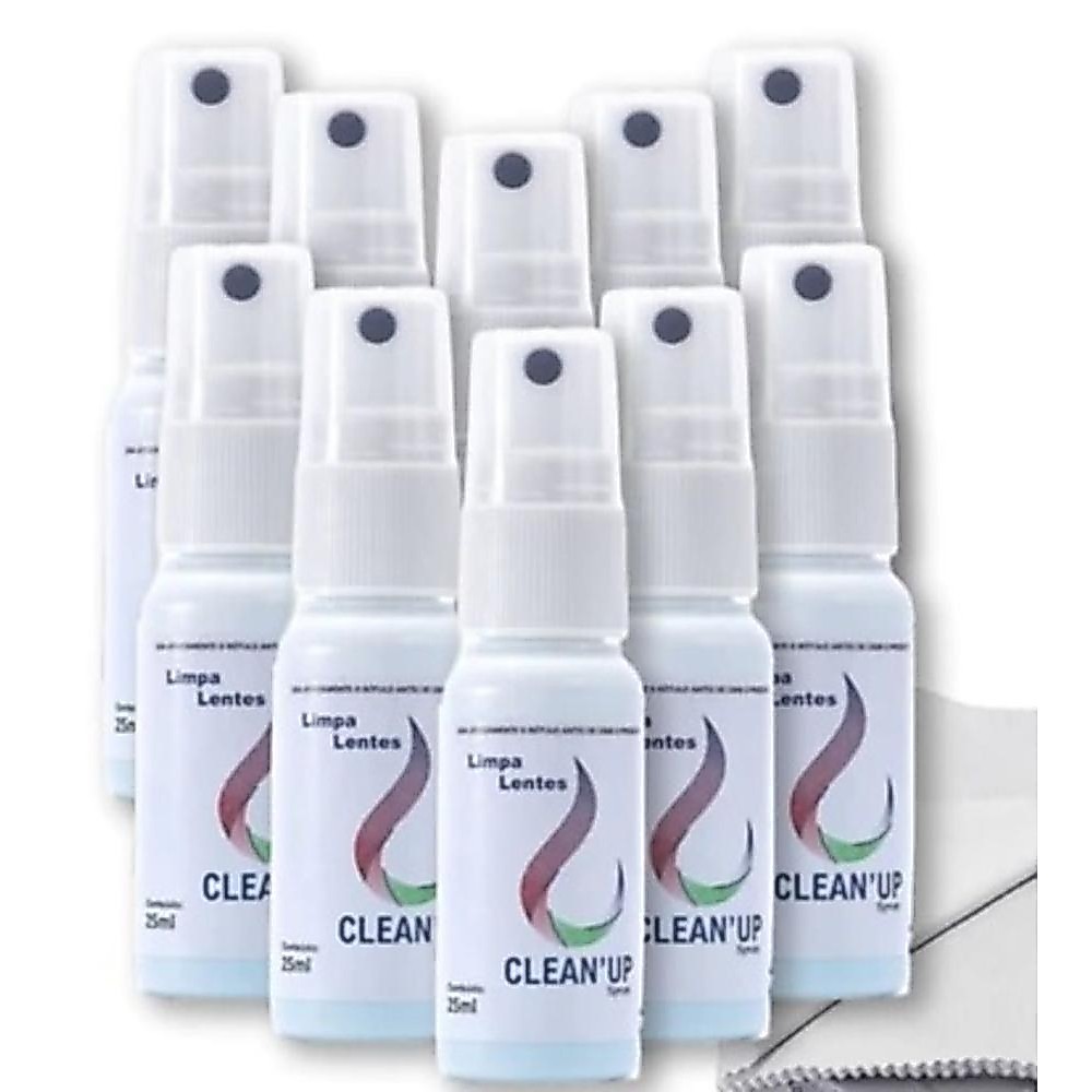 Kit 10 Limpa Lentes e Telas Clean Up 25ml Óculos Tv LCD Plasma Celular  flanelas