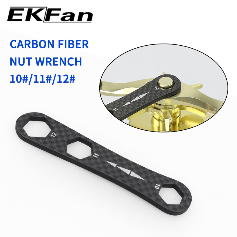 EKFan Carbon fiber/aluminum alloy material Fishing reels wrench Water droplet reels device Fish line drum remover tools