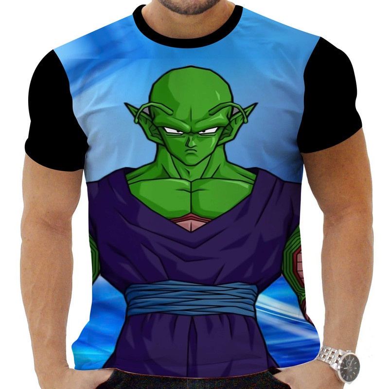 Camiseta Camisa Personalizada Anime Clássico Dragon Ball Piccolo 04_x000D_
