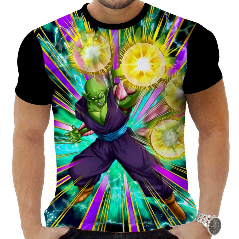 Camiseta Camisa Personalizada Anime Clássico Dragon Ball Piccolo 03_x000D_