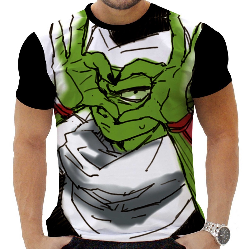 Camiseta Camisa Personalizada Anime Clássico Dragon Ball Piccolo 05_x000D_