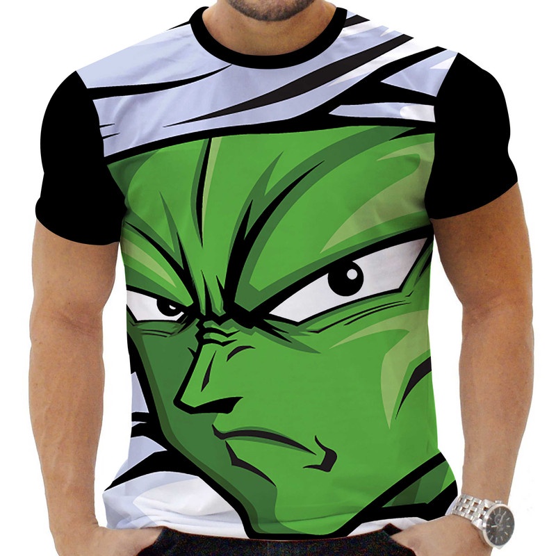 Camiseta Camisa Personalizada Anime Clássico Dragon Ball Piccolo 08_x000D_