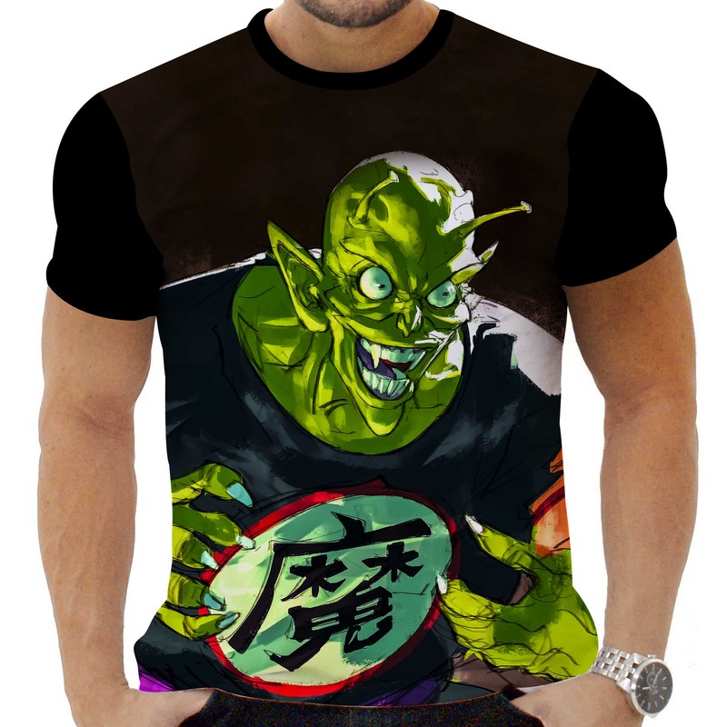 Camiseta Camisa Personalizada Anime Clássico Dragon Ball Piccolo 02_x000D_