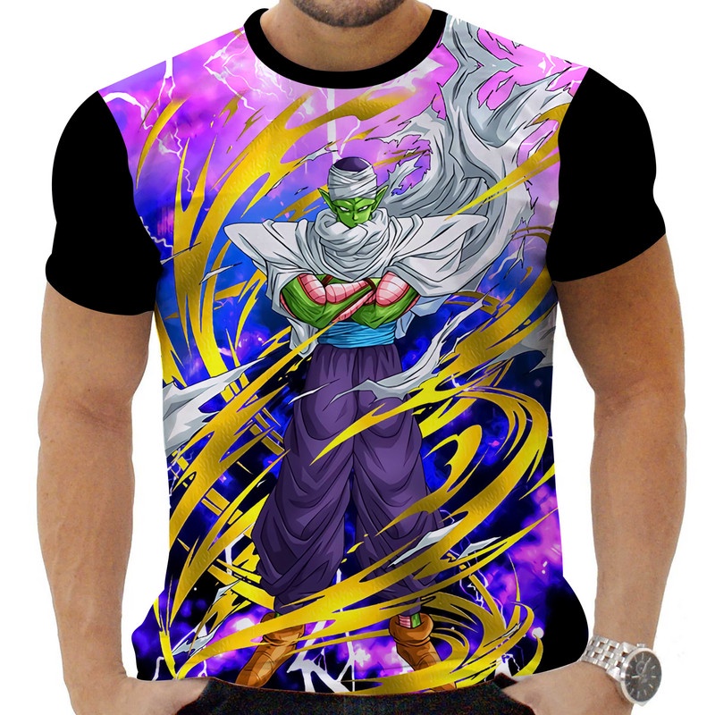 Camiseta Camisa Personalizada Anime Clássico Dragon Ball Piccolo 01_x000D_