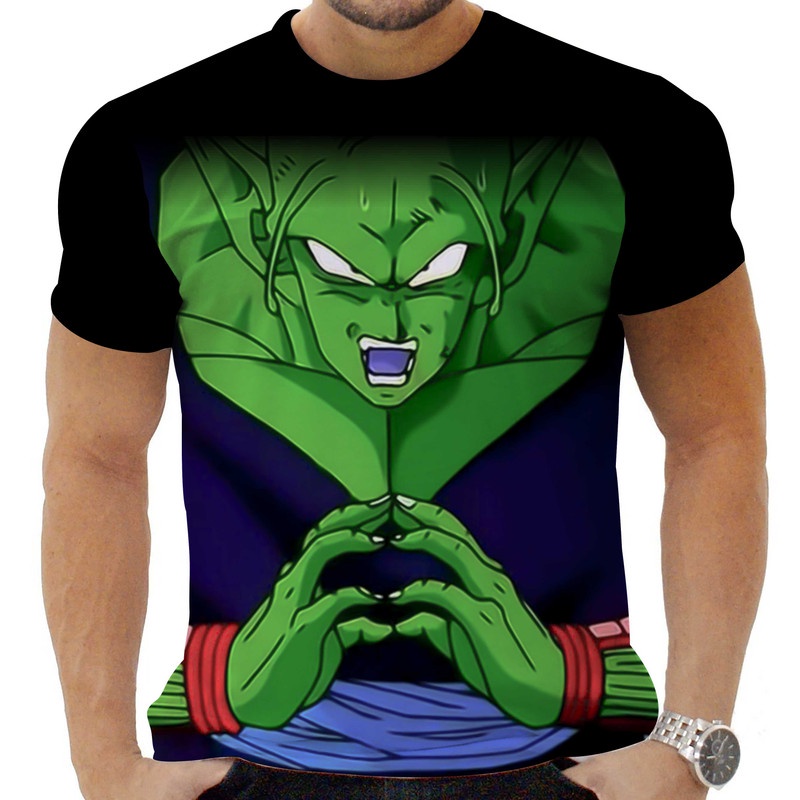 Camiseta Camisa Personalizada Anime Clássico Dragon Ball Piccolo 09_x000D_