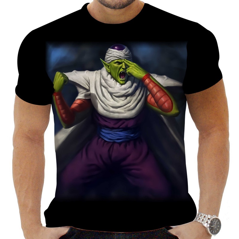Camiseta Camisa Personalizada Anime Clássico Dragon Ball Piccolo 07_x000D_
