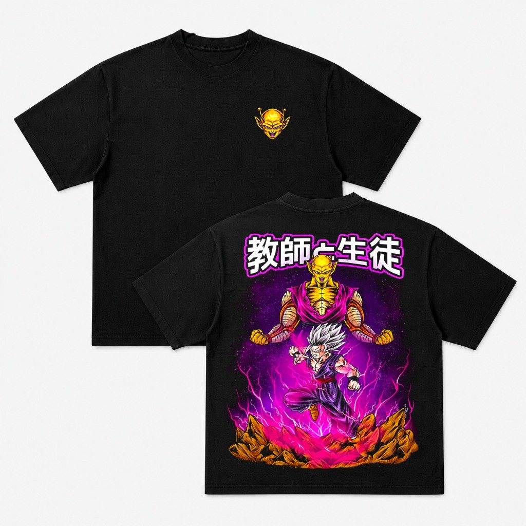 Camiseta Dragon Ball Gohan Beast Orange Piccolo Anime Oversized 100% Algodão Unissex Otaku