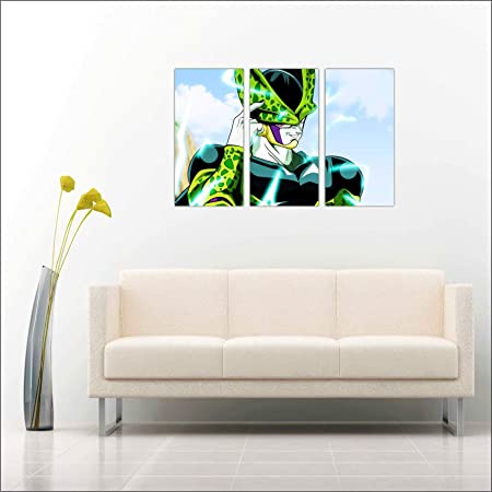 Quadros Decorativos Mosaico 3 Peças 30 x 40 Cm Anime Dragon Ball Goku Picolo 012
