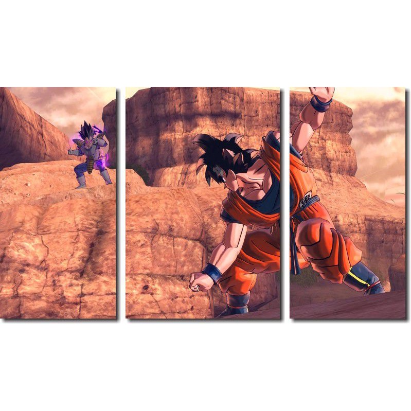 Quadros Decorativos Mosaico Anime Dragon Ball Goku Picolo 007 3 Peças 50x30
