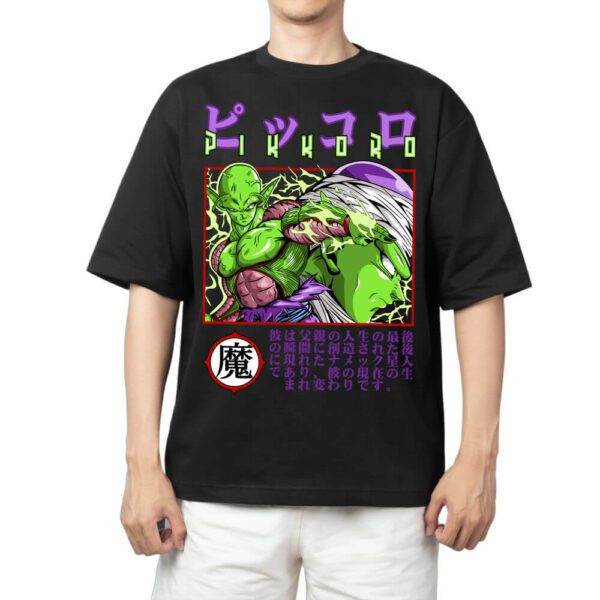 Camiseta Oversized Masculina Feminina Estampa Piccolo Namekuseijin Dragon Ball Z, Camiseta Streetwear Anime