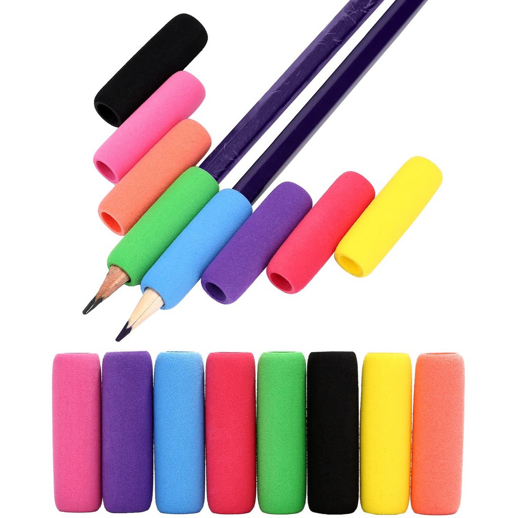 5Pcs Pencil Grips Writing Aid Soft Foam Pencil Grips Pen Holder Pencil Gripper for Students,Assorted Colors