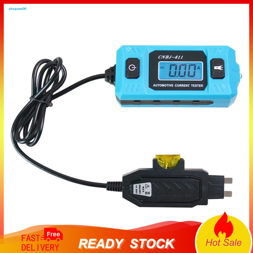 Circuit Tester Compact Automotive Fault with Blue Backlit Lcd Detector Built-in Headlight for Car Vehicle Electrical Tes