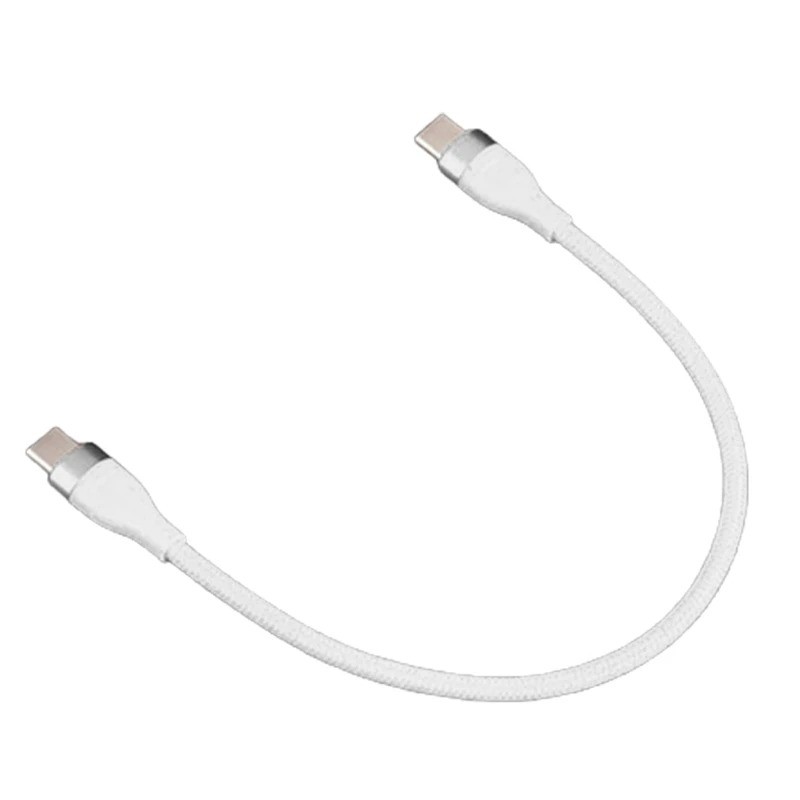 Cabo Dados Carga Tipo USB Tipo C Duplo CxC Curto 20cm Reforçado Carregamento Powerbank