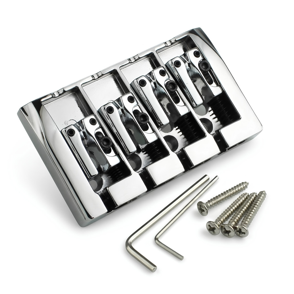 Ponte Cromada Thida High Mass A-Style Para Contra Baixo 4 Cordas Jazz Bass E Precision Bass