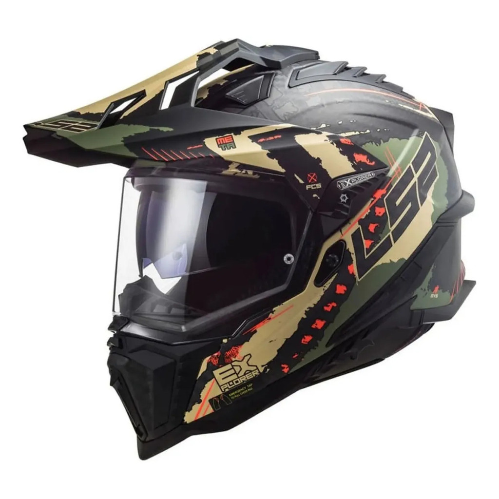 Capacete Ls2 Explorer Extend - Verde Militar Fosco 58