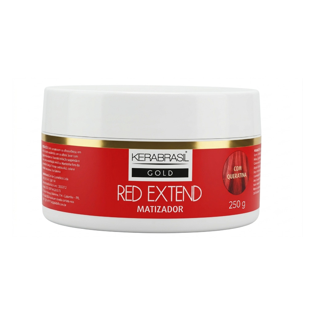 Máscara Matizadora Red Extend Kerabrasil Intensificação da Cor Vermelha Hidratação e Brilho Intenso