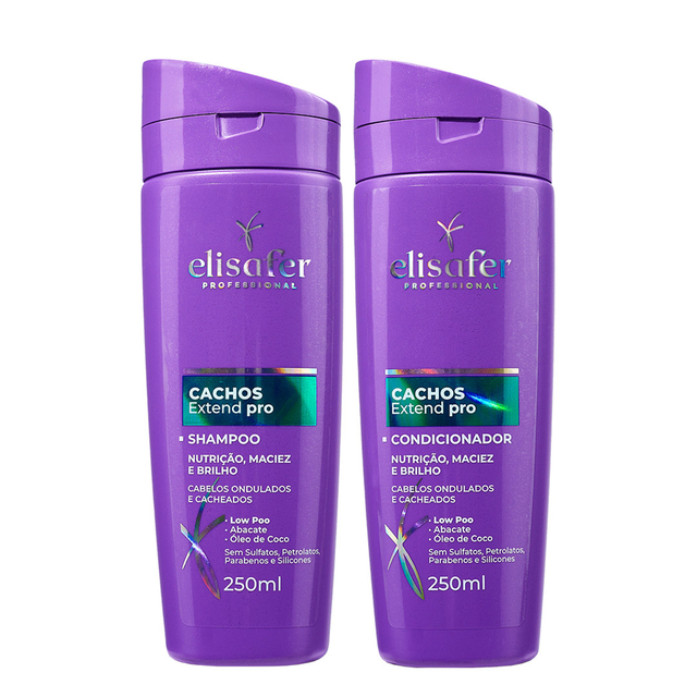 Elisafer Cachos Extend Pro Kit Shampoo e Condicionador