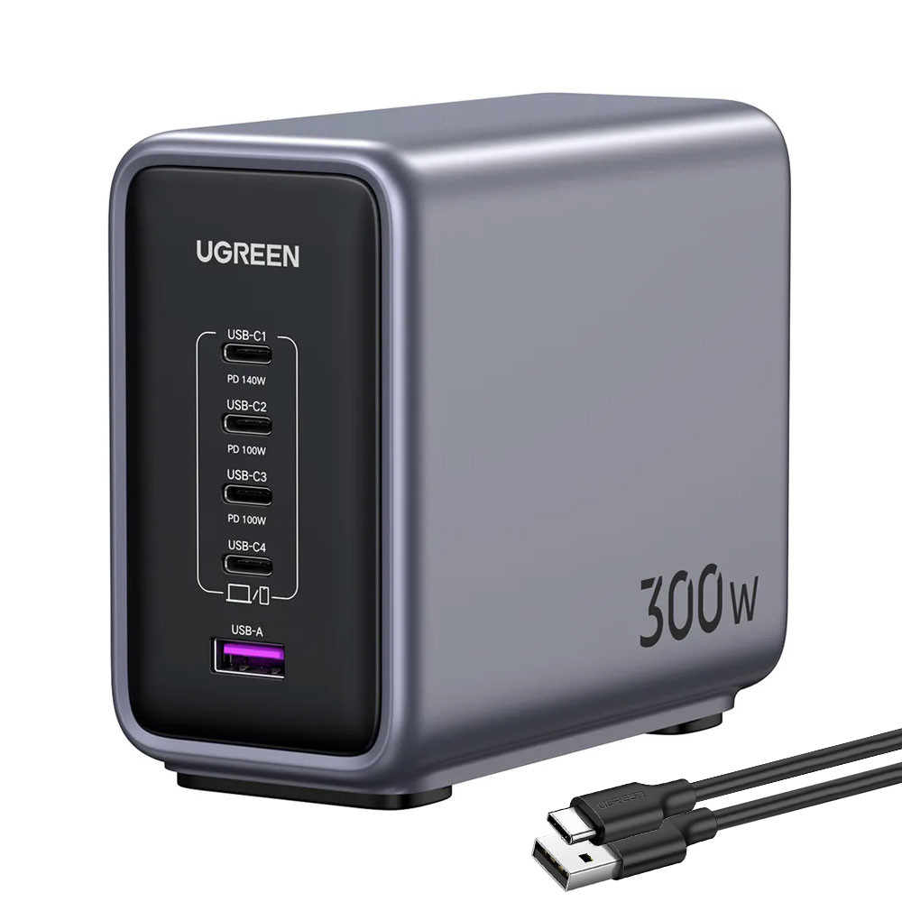 Carregador Mesa Desktop Ugreen 5 em 1 Usb A/C 300W  +Cabo (K-5954-3082)