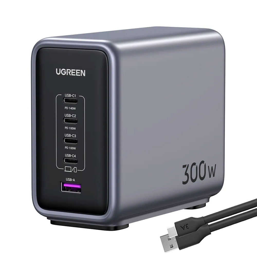 Carregador Mesa Desktop Ugreen 5 em 1 Usb A/C 300W  +Cabo (K-5954-5887)