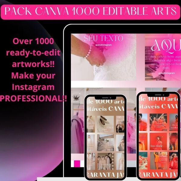 PACK CANVA 1000 EDITABLE ARTS