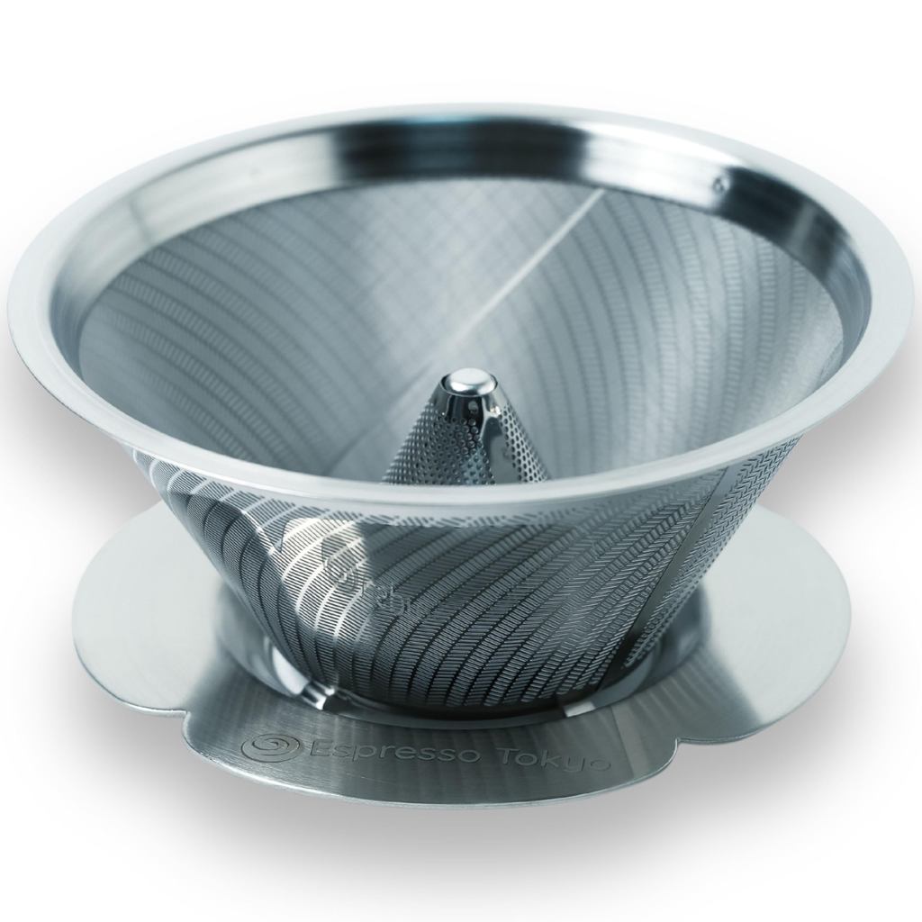 Espresso Tokyo MagMa Dripper Stainless Steel W-Shaped Coffee Dripper 1-3 Cups Low Fines
