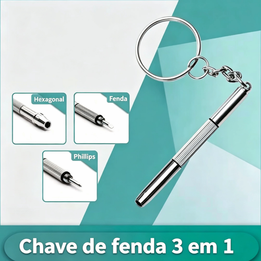 Kit 1/3/5 Mini Chaveiro 3 em 1 Chave de Fenda Reparo de Óculos Celular Relógio Nova