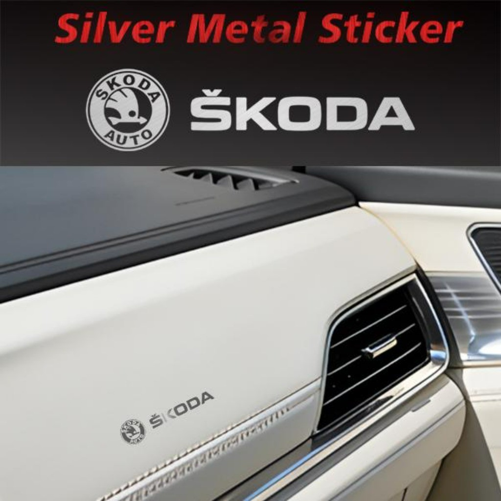 Kit 10 Peças Metálico Adesivo de Metal Carro Emblema Automotivo Tuning Carro For Skoda Octavia Fabia Rapid Kodiaq