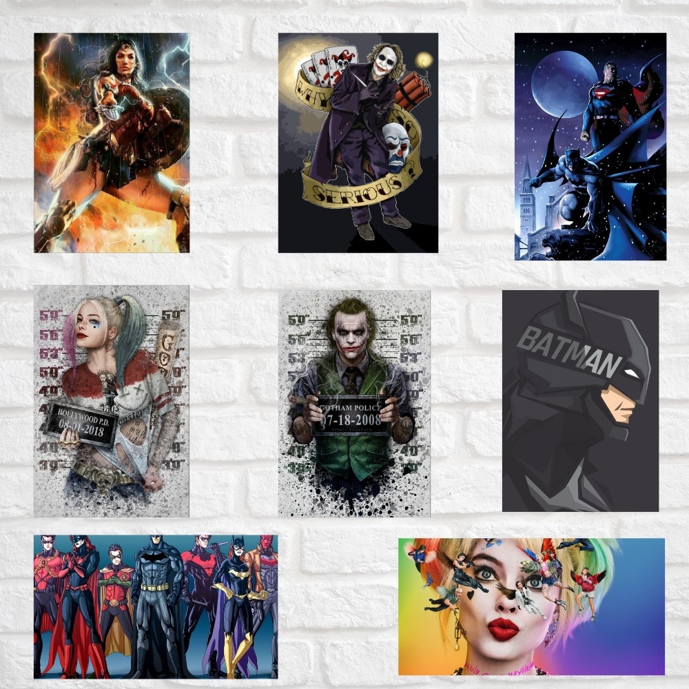 Placas Decorativas Heroes E Vilões DC e Marvel Quadros Decorativos