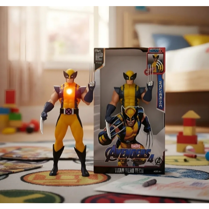 Boneco Wolverine X-Men Thanos Pantera Groot Grande 30 Cm Articulado Com Luz E Som De Batalhas De Lutas Heroes