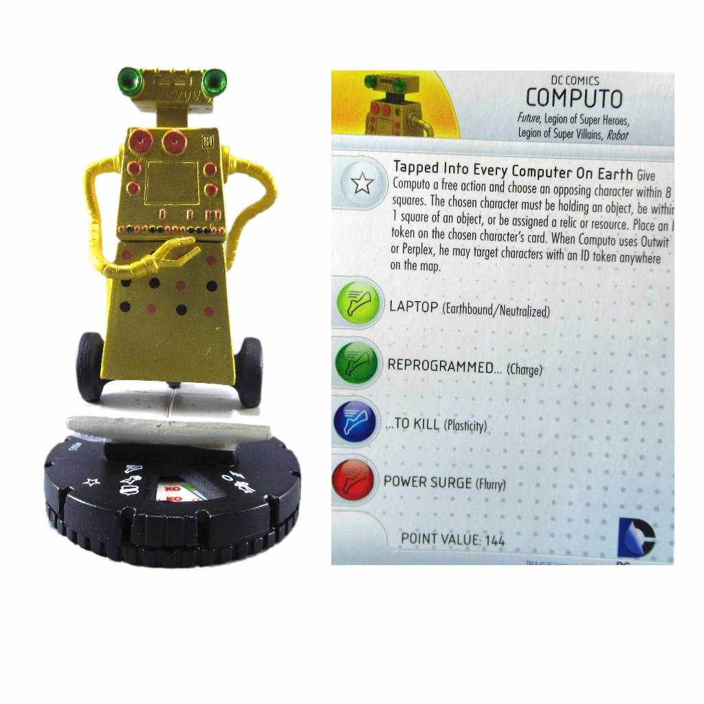 Miniatura Heroclix Computo 045 com card Legion of Super Heroes Raro