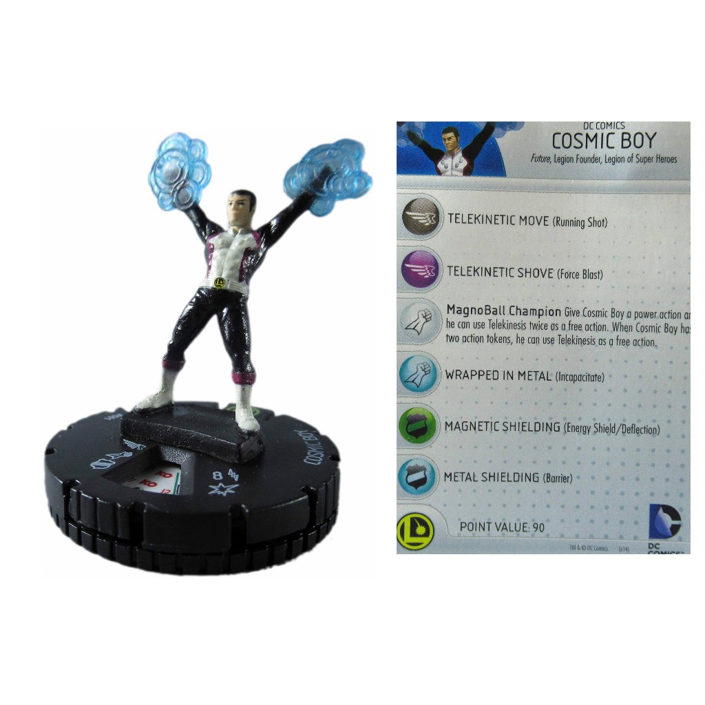 Miniatura Heroclix Cosmic Boy 001 com card Legion of Super Heroes