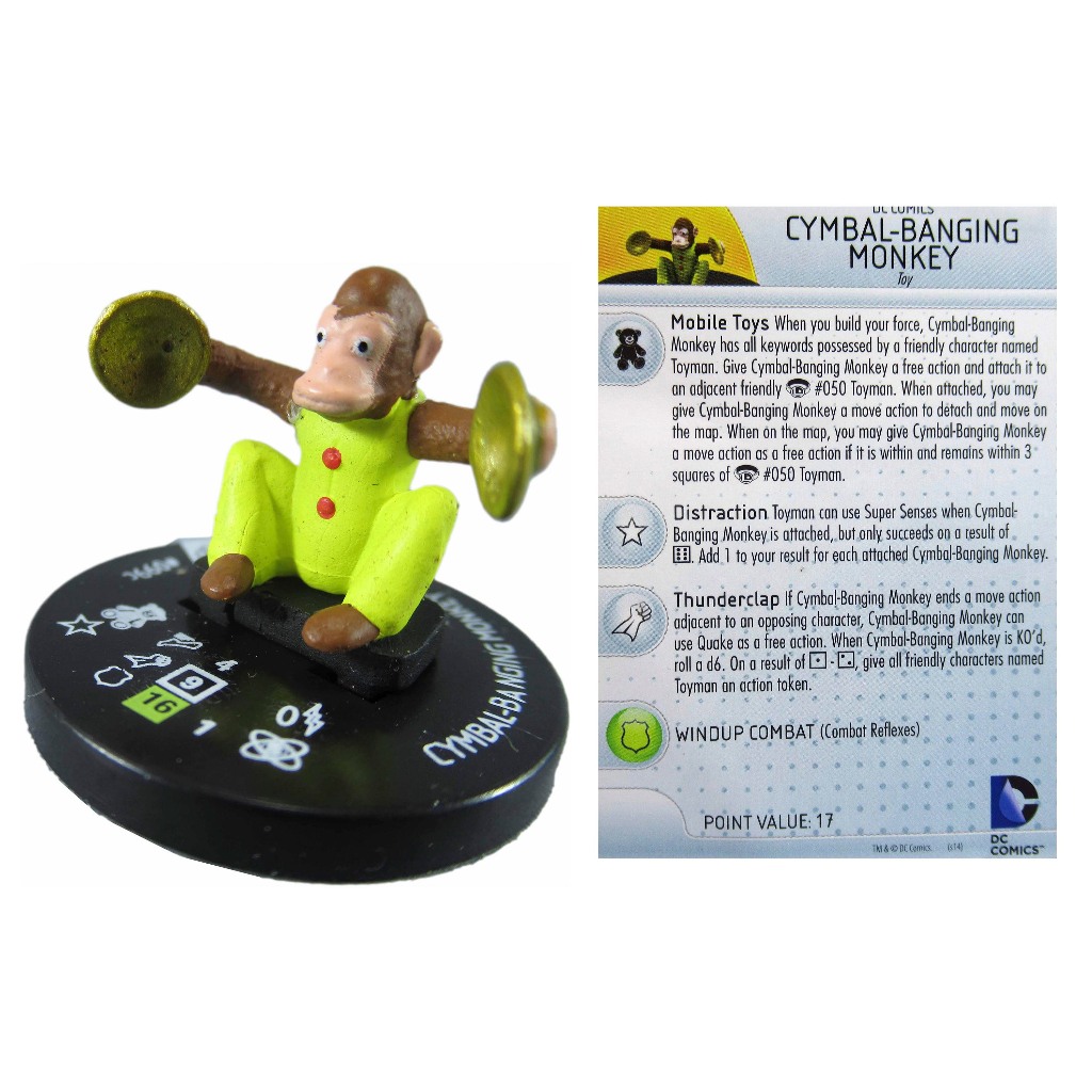 Miniatura Heroclix Cymbal-Banging Monkey 099c com card Superman And The Legion of the Super Heroes