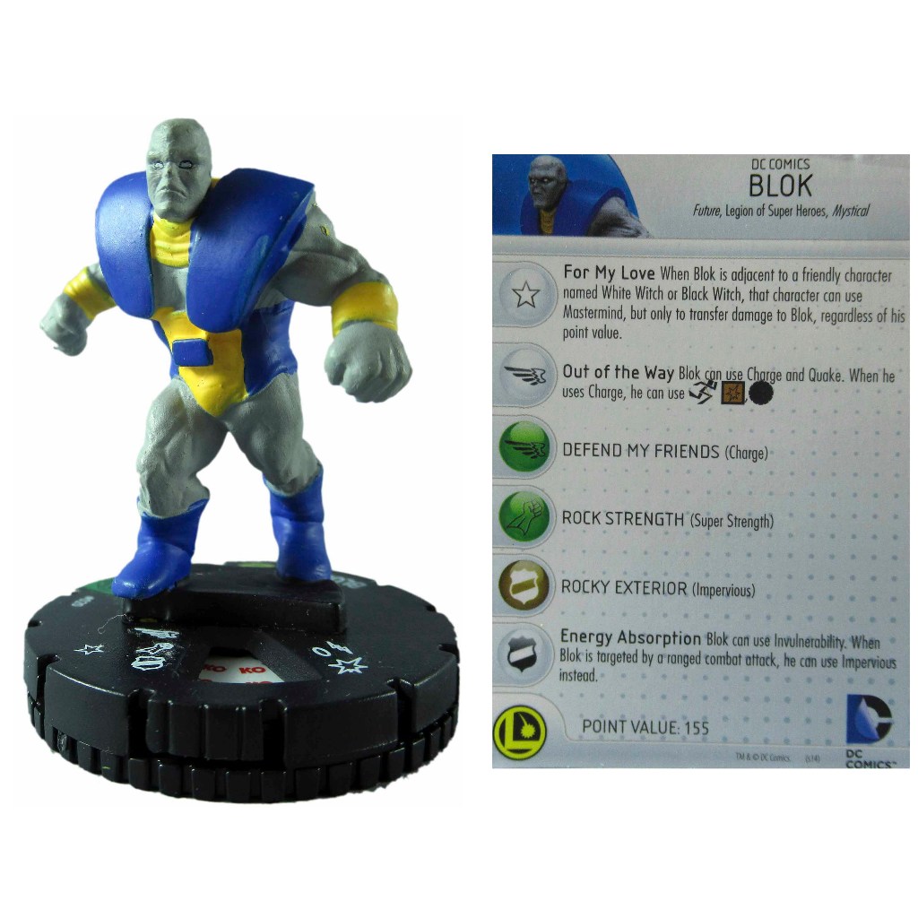 Miniatura Heroclix Blok 020 com card Legion of Super Heroes