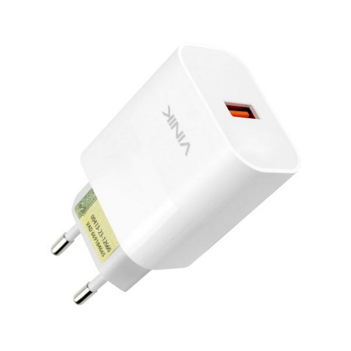 VINIK - CARREGADOR DE PAREDE 20W COM 1 SAIDA USB 12V QUICK CHARGE VINIK