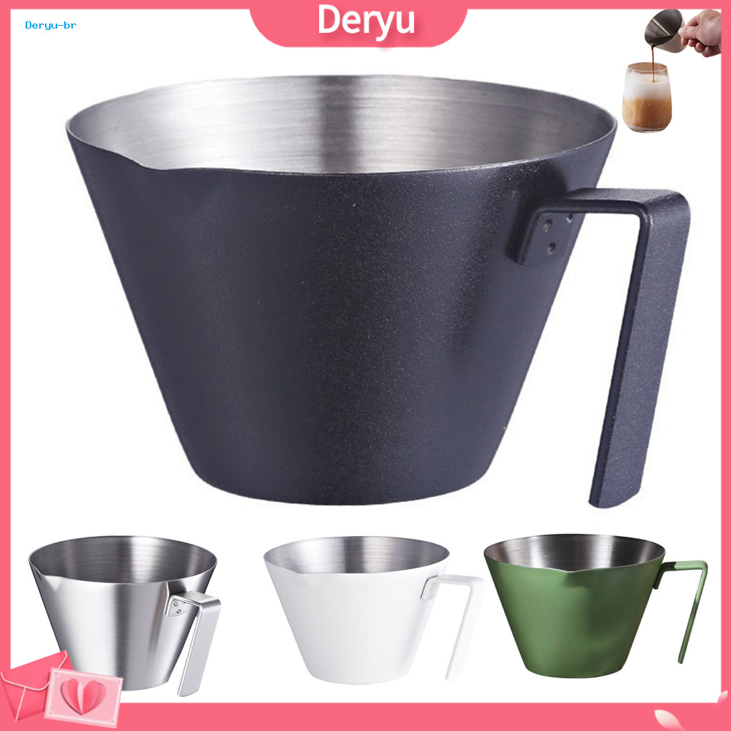 Professional Milk Jug with Scale Espresso Steaming Pitcher Stainless Steel Measuring Cup 100ml Handle Mark Easy for Latt