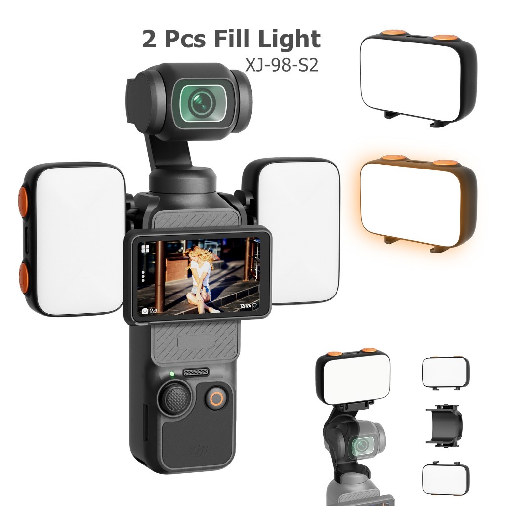 1/2 PCS LED Luz De Preenchimento Para DJI OSMO Pocket 3 Iluminação Auxiliar De 3 Cores 3000-6500K Gravação De Vídeo Vlog