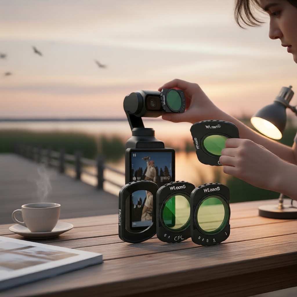 Filtro criativo para DJI Osmo Pocket 3/4 | Acessório rápido para vlogs e fotografia de casamento