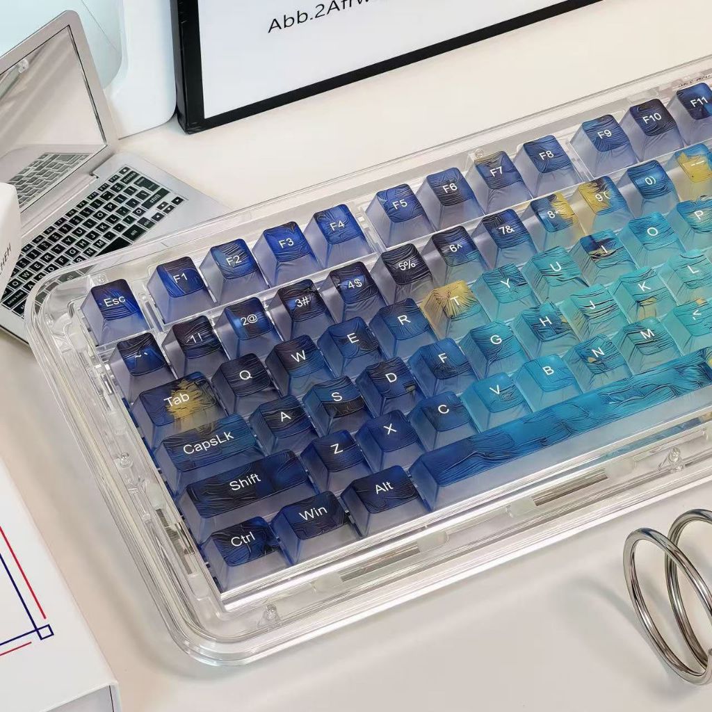 Starry Night Fog Transparente PC Keycaps 120 Teclas Cherry Profile Keycap Para Teclado Mecânico