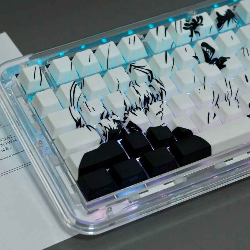 Jinmuyan Shine-Through Double-Shot Cereja Profile PBT Keycap 130 Teclas
