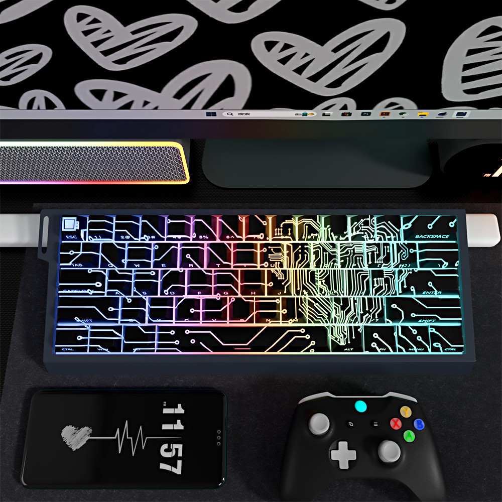 E-World Shine-Through Double-Shot Cherry Profile PBT Keycap 74 Teclas