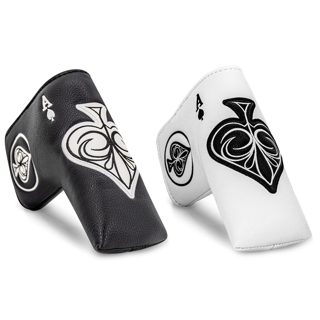 Spades A Golf Putter Capa Poker Bordado Ângulo Direito Putter Head Cover Capa Protetora Golf Club Cap Cover
