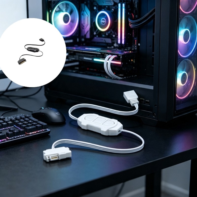 Estone Desktop PC ARGB Controlador Luz 5V 3 Pinos 3 Módulo Chave Para Caso Iluminação Acesso ABS Habitação D