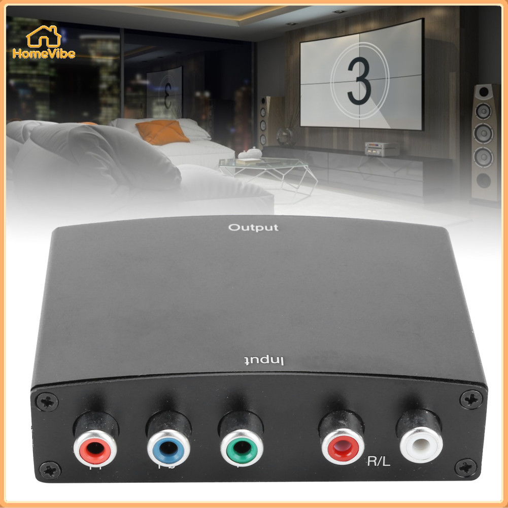HomeVibe YPbPr para HDMI Conversor Portátil L/R Áudio RGB Adaptador Cabo Transformador ABS 100-240V