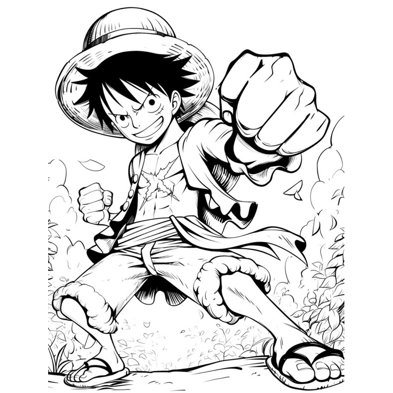 One Piece para Colorir kit 100 Desenhos Variados Folhas Soltas Luffy, Zoro, Nami, Piratas - Wired Up
