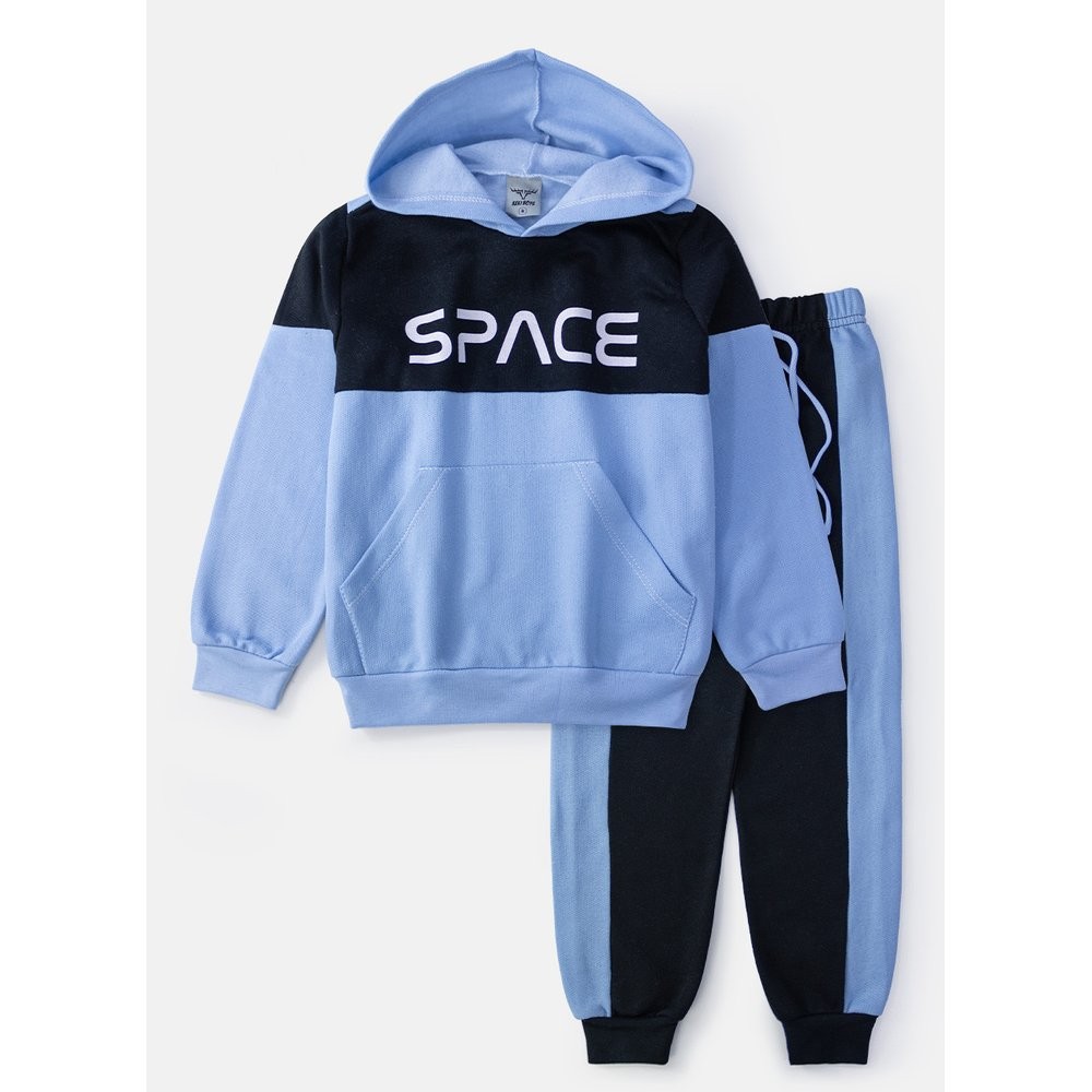 Conjunto Infantil Masculino Moletom Space Azul Bebê 0689 - Keki Boys
