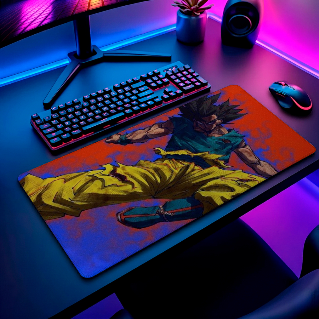 Mouse Pad Gamer Premium RGB Antiderrapante Perssonalizado Otimo Para Jogos E Com Estampa De Anime E Bordas Costuradas