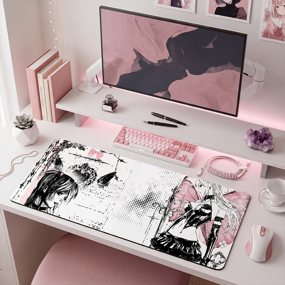 Mouse Pad Gamer Personalizado Death Note Grande RGB Anime Exclusivo 80x30cm Confortável e Preciso - SUBLIMA