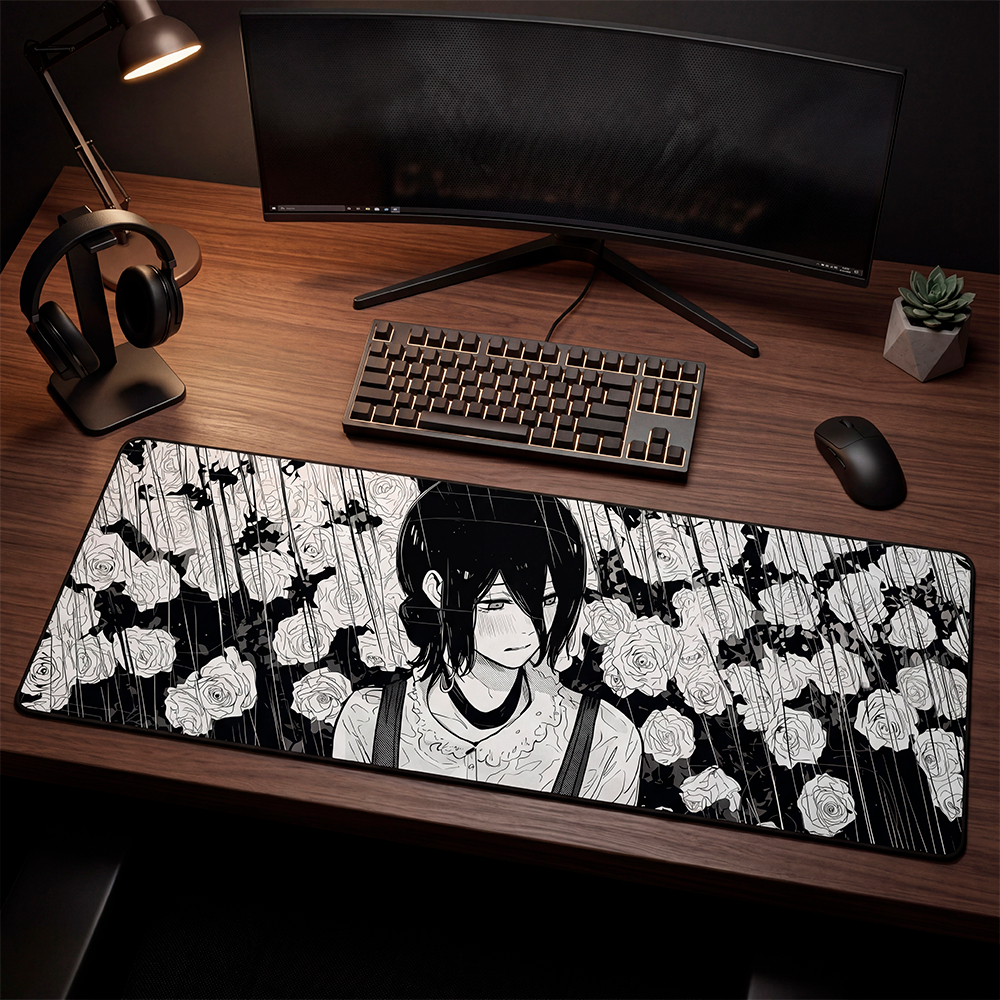 Mouse Pad Gamer Personalizado Reze do mangá Grande RGB Anime Exclusivo 80x30cm Confortável e Preciso - SUBLIMA