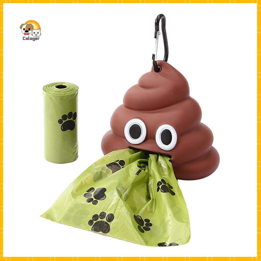 Dog Poop Bag Carrier Dispenser with Carabiner – One-handed Easy Draw Leak-proof Bags Holder for Pet Cleanup and Durabl